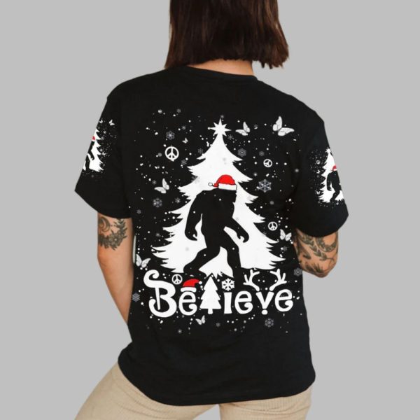 2025 Christmas Bigfoot Believe Shirt 2