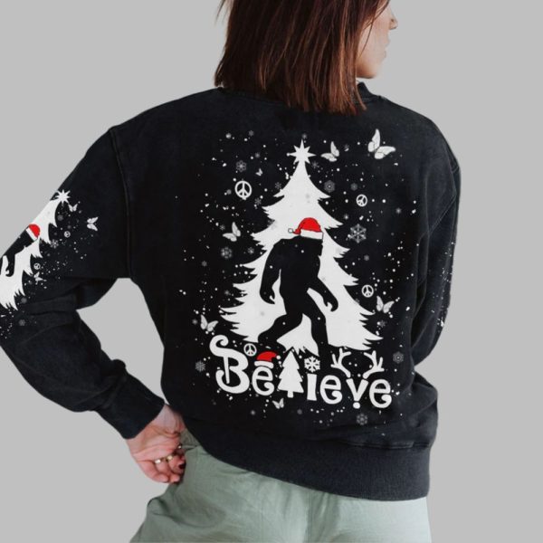 2025 Christmas Bigfoot Believe Shirt 3