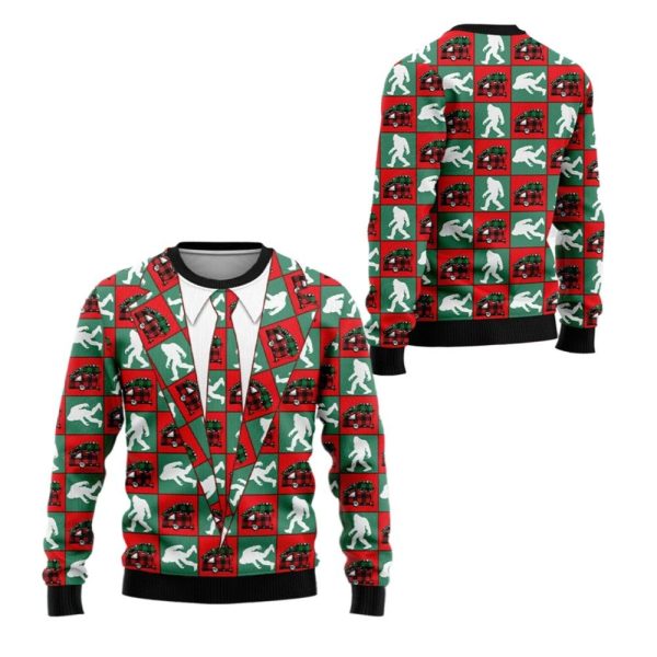 2025 Christmas Bigfoot Camping Christmas Ugly Christmas Sweater 1 2