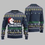 2025 Christmas Bold Pacman Santa Ghost Hunt Ugly Christmas Sweater