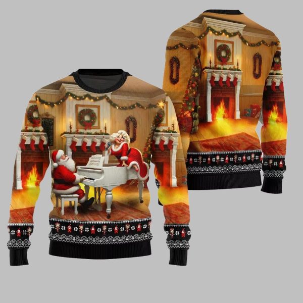 2025 Christmas Bold Piano Claus Ugly Christmas Sweater 2
