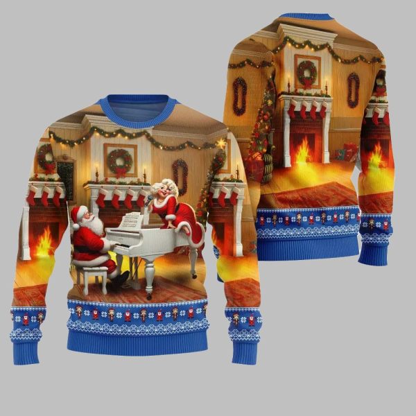 2025 Christmas Bold Piano Claus Ugly Christmas Sweater 4