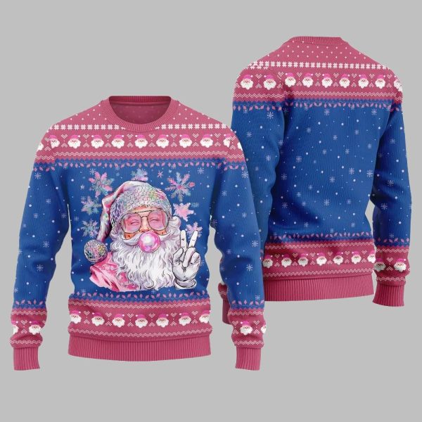 2025 Christmas Bubble Gum Santa Ugly Christmas Sweater 2