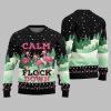 2025 Christmas Calm The Flock Down Ugly Christmas Sweater 2