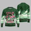 2025 Christmas Calm The Flock Down Ugly Christmas Sweater 4