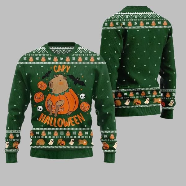 2025 Christmas Capybara Halloween Ugly Christmas Sweater 3