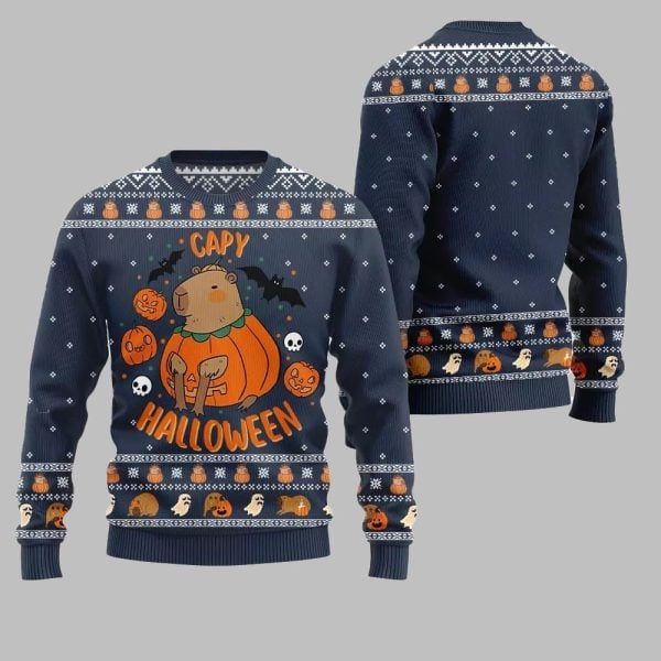 2025 Christmas Capybara Halloween Ugly Christmas Sweater 5