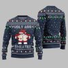 2025 Christmas Caught Kissing Santa Ugly Christmas Sweater 3
