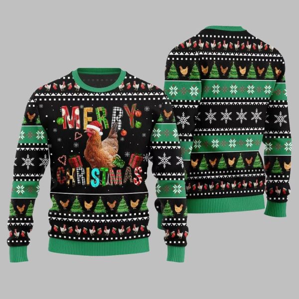 2025 Christmas Chicken Merry Christmas Ugly Christmas Sweater 2