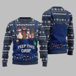 2025 Christmas Chicken Peep This Drip Ugly Christmas Sweater