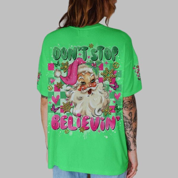 2025 Christmas Claus Don't Stop Believing Shirt