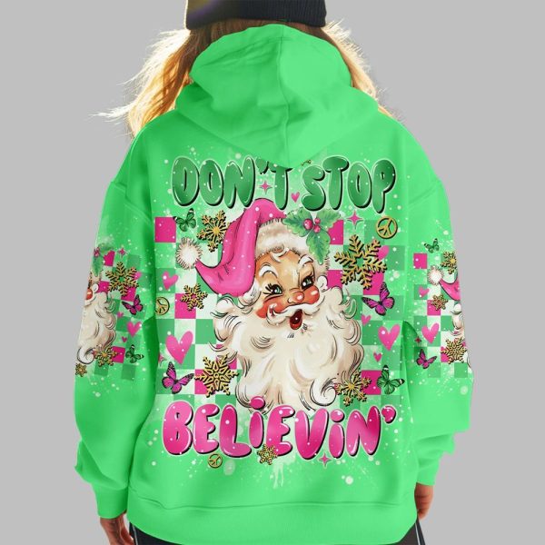 2025 Christmas Claus Dont Stop Believing Shirt 4