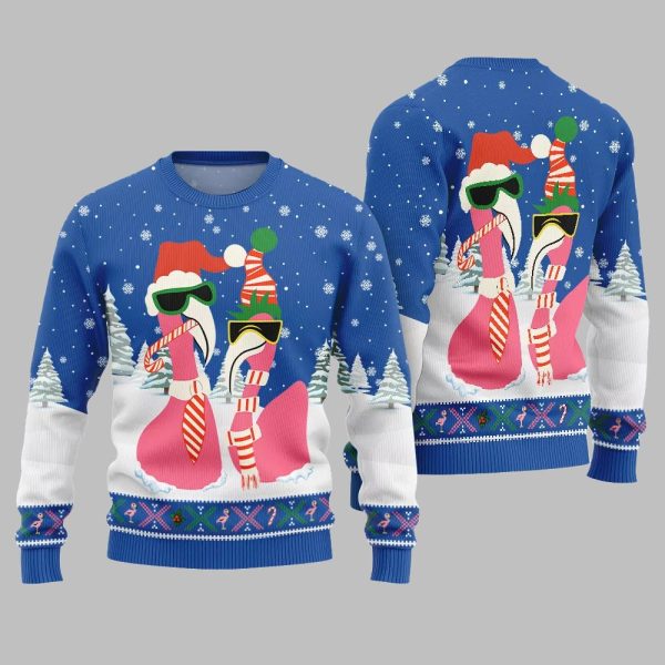 2025 Christmas Cool Flamingo Ugly Christmas Sweater 8