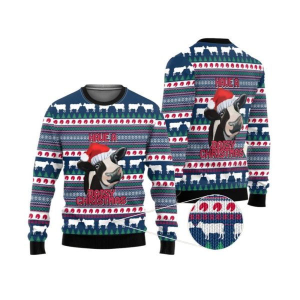 2025 Christmas Cow Have a Dairy Christmas Ugly Christmas Sweater 1 2