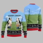 2025 Christmas Cow Udder Chaos Ugly Christmas Sweater