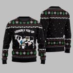 2025 Christmas Cow Udderly Fed Up Ugly Christmas Sweater