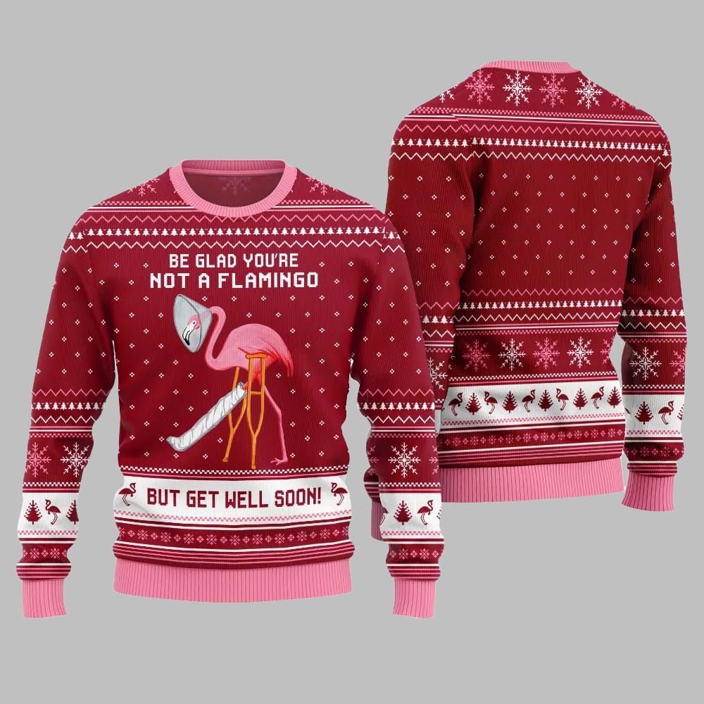 2025 Christmas Crazy Flamingo Oops Broken Leg Ugly Christmas Sweater 1 2025 Christmas Crazy Flamingo Oops Broken Leg Ugly Christmas Sweater 1