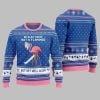 2025 Christmas Crazy Flamingo Oops Broken Leg Ugly Christmas Sweater 2