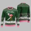 2025 Christmas Crazy Flamingo Oops Broken Leg Ugly Christmas Sweater 4