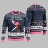 2025 Christmas Crazy Flamingo Oops Broken Leg Ugly Christmas Sweater 5