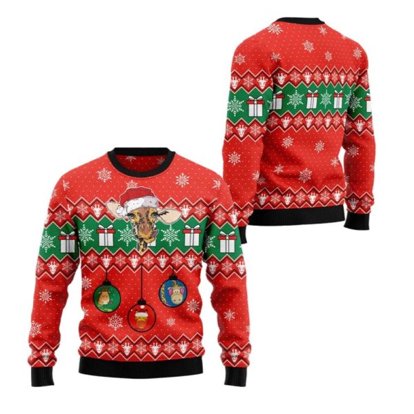 2025 Christmas Dachshund Ugly Lovely Giraffe Sweater 1 2