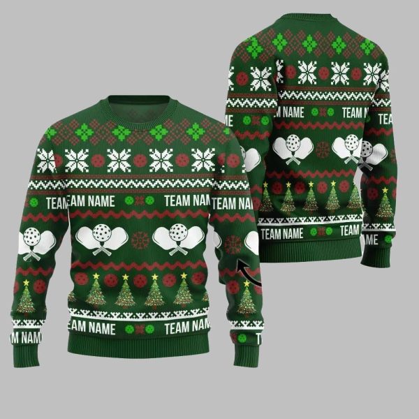 2025 Christmas Dominate The Dink Custom Team Name Pickleball Ugly Christmas Sweater 1