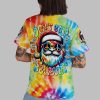 2025 Christmas Don't Stop Believe Santa Claus Tie Dye Shirt