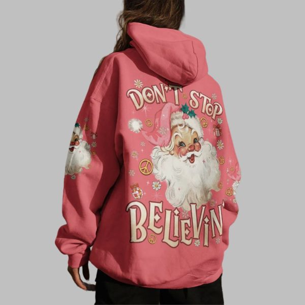 2025 Christmas Dont Stop Believin Santa Claus Shirt 4