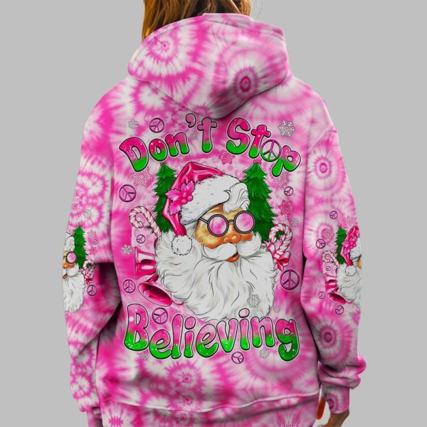 2025 Christmas Dont Stop Believing Tie Dye Shirt 4