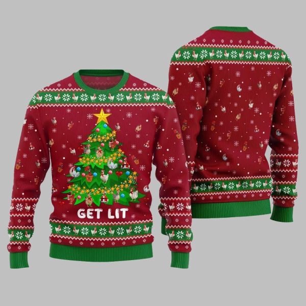 2025 Christmas Epic Chicken Ornament On Christmas Tree Ugly Christmas Sweater 2
