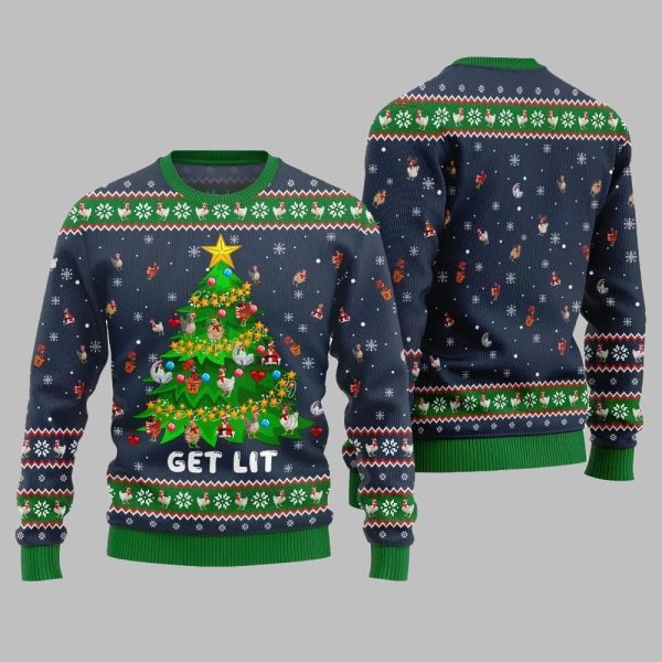 2025 Christmas Epic Chicken Ornament On Christmas Tree Ugly Christmas Sweater 3