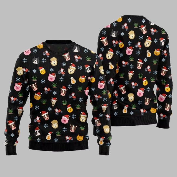 2025 Christmas Farm Animal Cute Ugly Christmas Sweater 2
