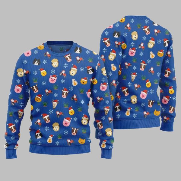 2025 Christmas Farm Animal Cute Ugly Christmas Sweater 3