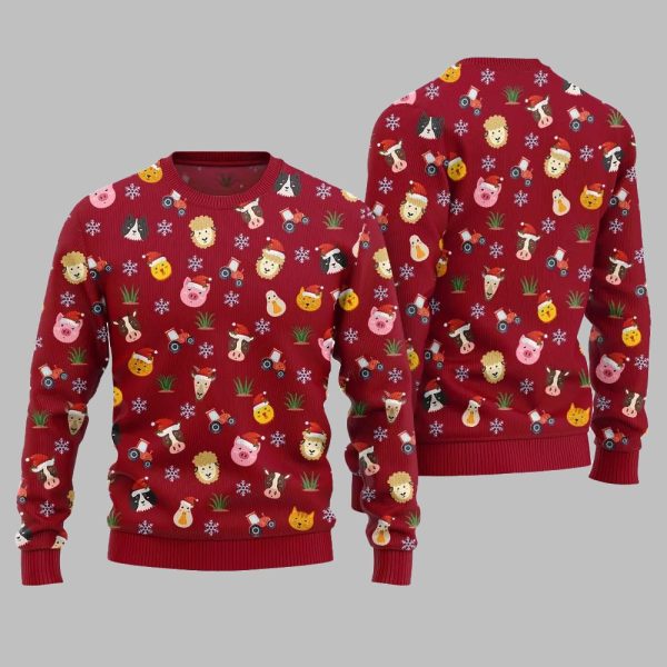 2025 Christmas Farm Animal Cute Ugly Christmas Sweater 4