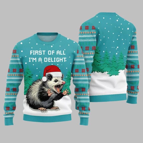 2025 Christmas First Of All Im A Delight Ugly Christmas Sweater 2