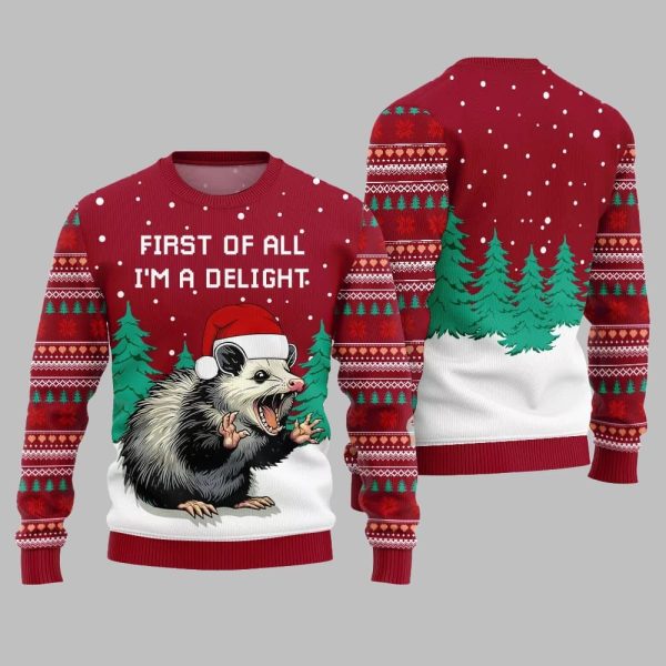 2025 Christmas First Of All Im A Delight Ugly Christmas Sweater 5