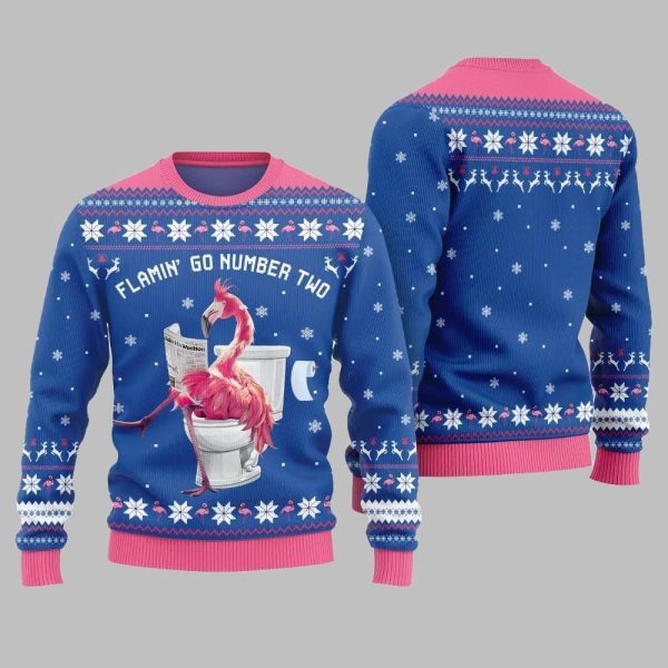 2025 Christmas Flamin Go Number Two Ugly Christmas Sweater 2
