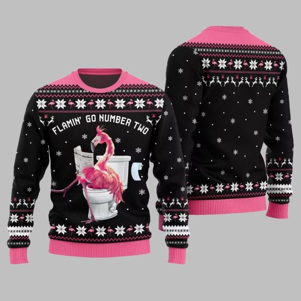 2025 Christmas Flamin Go Number Two Ugly Christmas Sweater 3