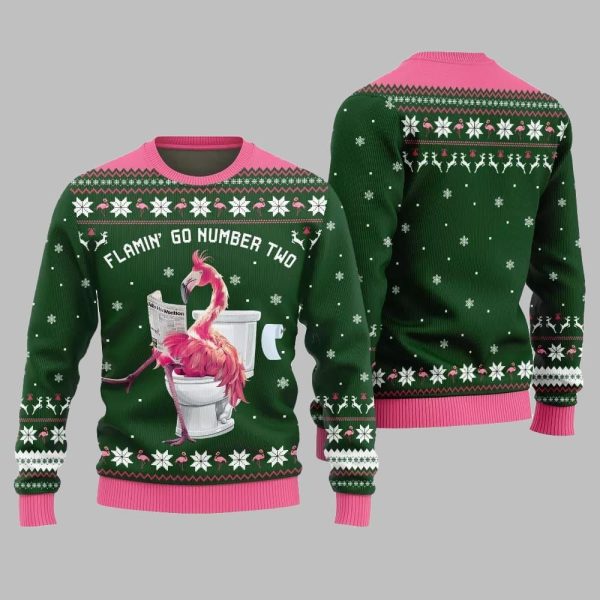 2025 Christmas Flamin Go Number Two Ugly Christmas Sweater 4