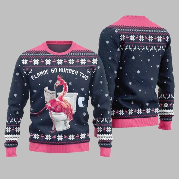2025 Christmas Flamin Go Number Two Ugly Christmas Sweater 5