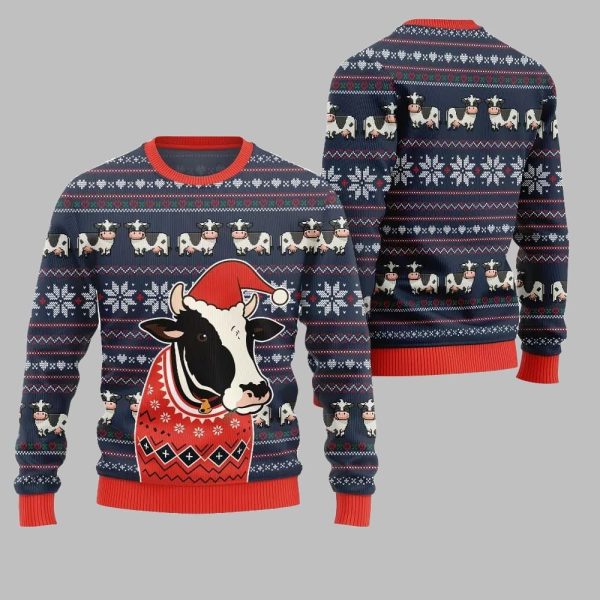 2025 Christmas Funny Cow Ugly Christmas Sweater 2