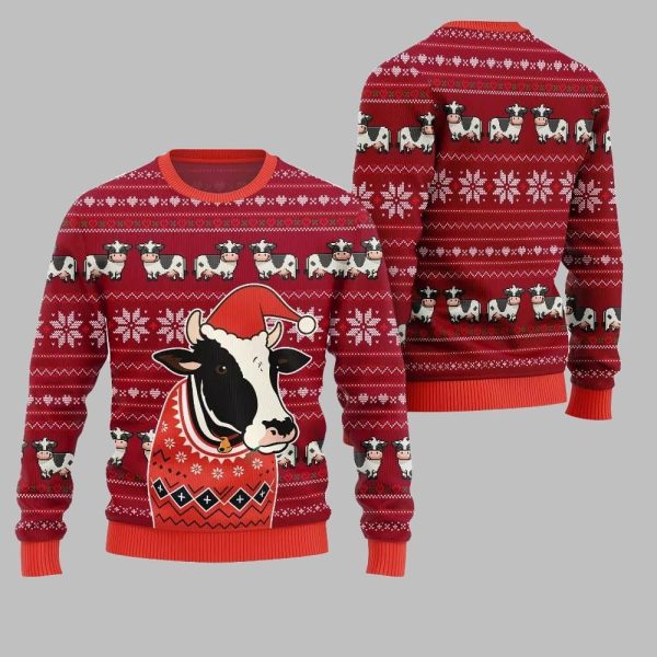 2025 Christmas Funny Cow Ugly Christmas Sweater 4