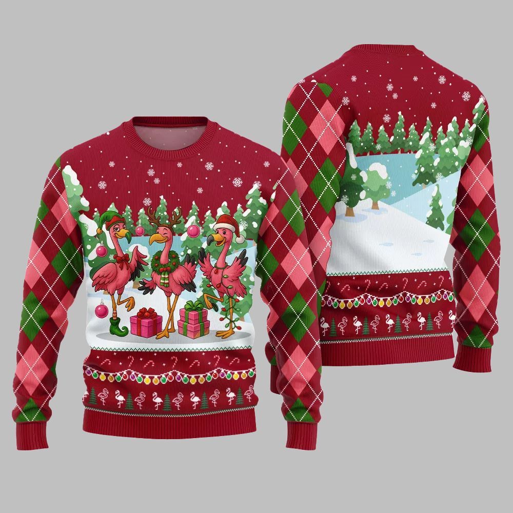 2025 Christmas Funny Flamingo Ugly Christmas Sweater 1 2025 Christmas Funny Flamingo Ugly Christmas Sweater 1