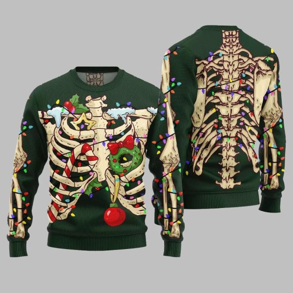 2025 Christmas Funny Skeleton Ugly Christmas Sweater 3