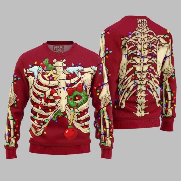 2025 Christmas Funny Skeleton Ugly Christmas Sweater 5