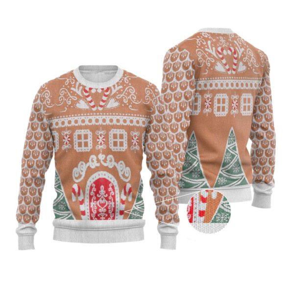 2025 Christmas Gingerbread House Ugly Christmas Sweater 1 2