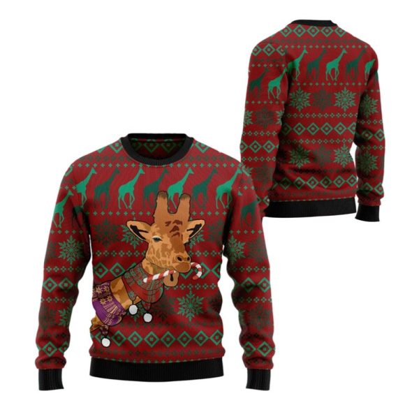 2025 Christmas Giraffe Winter Ugly Christmas Sweater 1 2