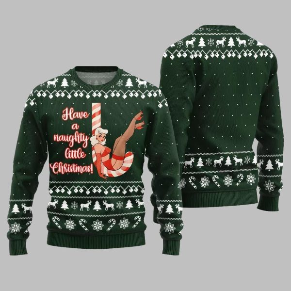 2025 Christmas Girl Candy Have A Naughty Little Christmas Ugly Christmas Sweater 2