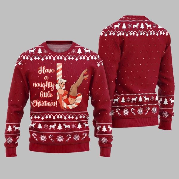 2025 Christmas Girl Candy Have A Naughty Little Christmas Ugly Christmas Sweater 4
