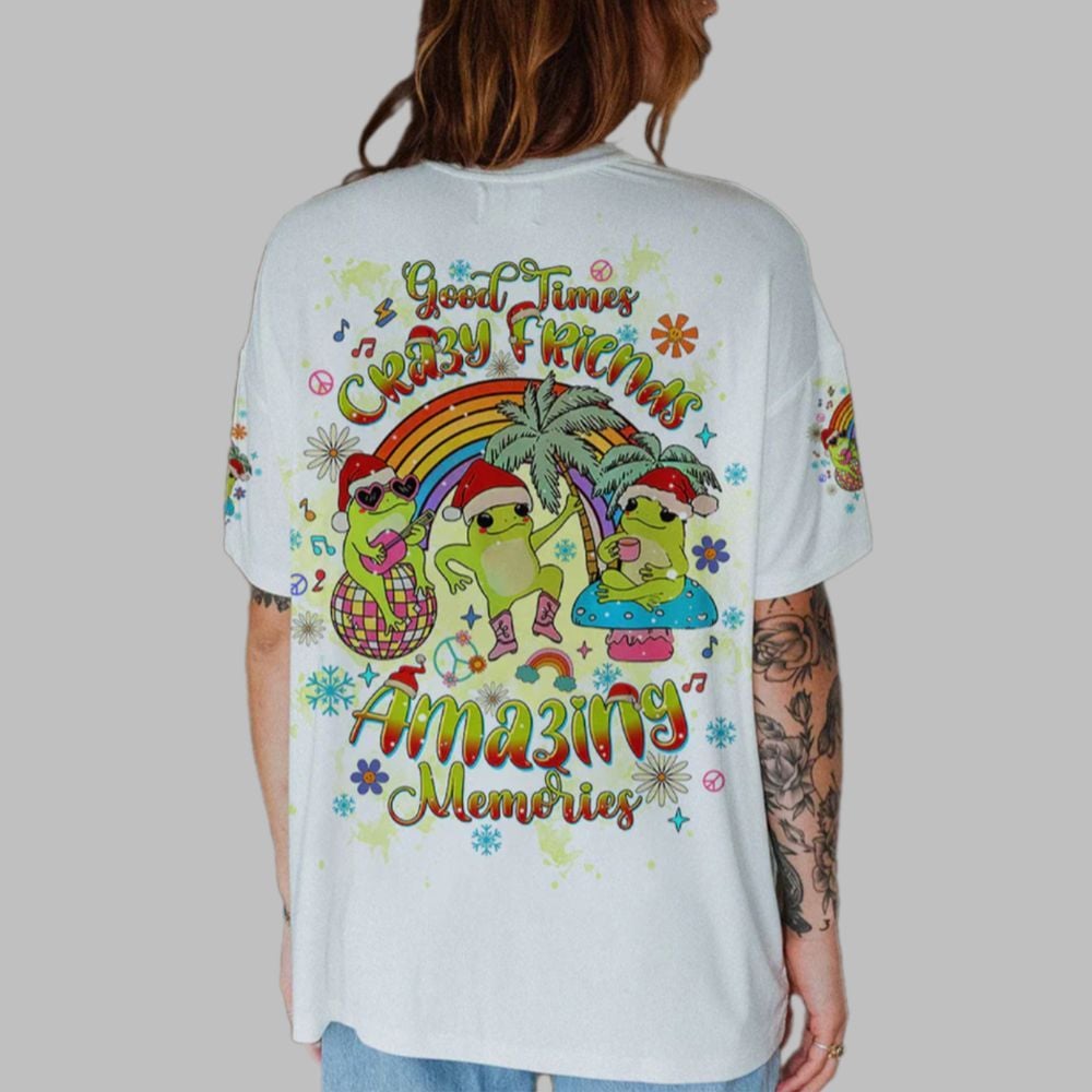 2025 Christmas Good Times Crazy Friends Amazing Memories Frog Shirt 2 2025 Christmas Good Times Crazy Friends Amazing Memories Frog Shirt 2